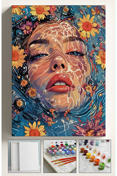 Corvo Sayılarla Boyama Seti Numaralı Tuval Fırça Boya Dahil Kasnaklı Set 40x5...