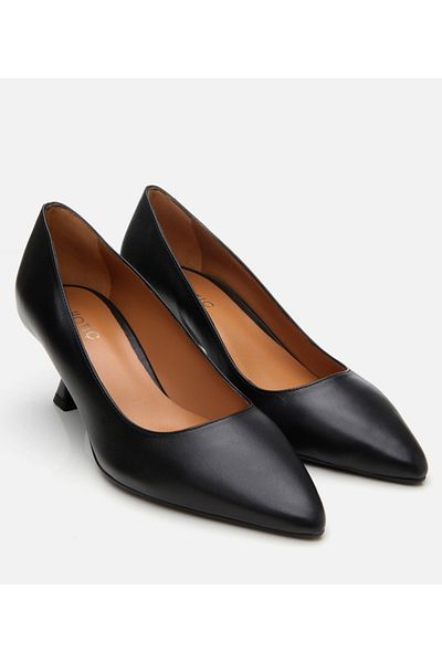 Hotiç Women's Leather Black Flexible Sole Stiletto