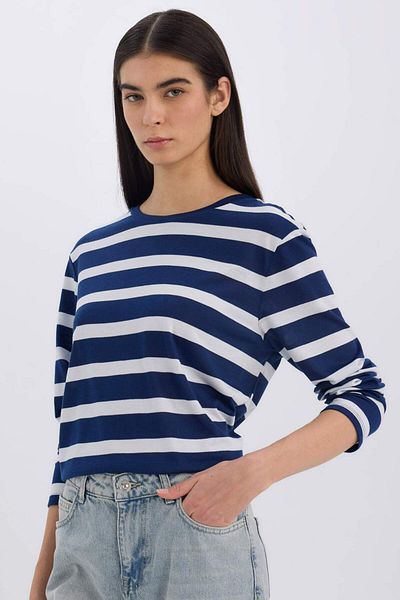 DeFacto Tricou casual cu mânecă lungă cu dungi A9442AX24WN