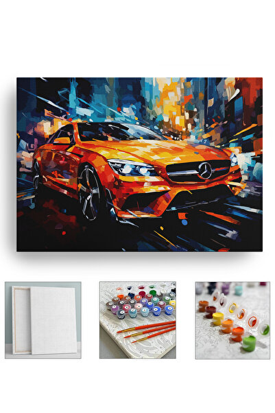 Corvo Sayılarla Boyama Tuval Seti Hobi Seti kasnaklı Fırça Boya Dahil (Çıtalı...