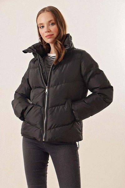modamtn 5124 Black Stand Collar Puffer Coat