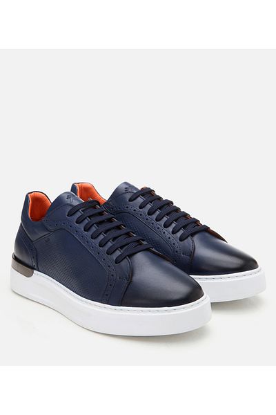 Hotiç Pantofi casual pentru bărbați din piele bleumarin