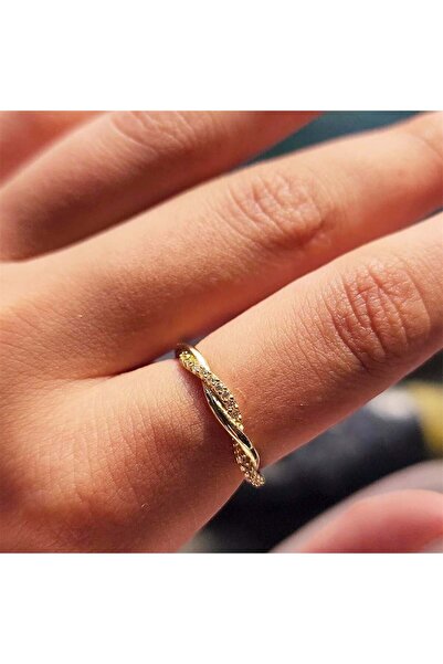 FasekGold Zirkon Taşlı Aşk Düğümü Taşlı Burma Evlilik Teklifi 925 Ayar Gümüş Yüzük-Hediye Gümüş Yüzük