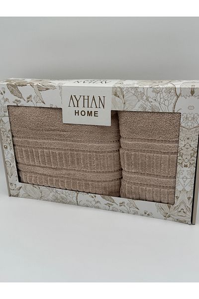 AYHANHOME 2-Piece Jacquard Box Towel Bath Set 90X150 and 50X90