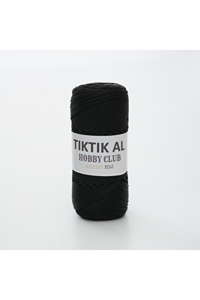 TıkTık AL Hobby Clb Makrome Polyester Hobi Ipi Siyah 100gr