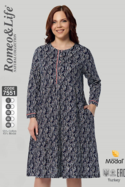 ROMEO LİFE Rochie de damă cu model cu nasturi 7551