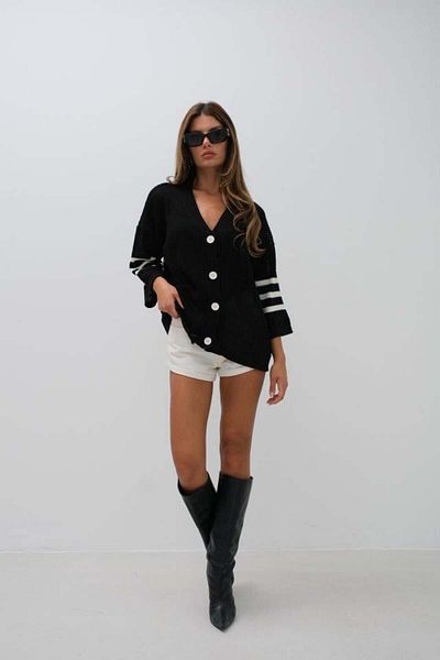 TORQVİTRİN    Back Printed Openwork Cardigan