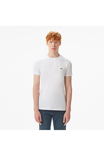 Lacoste Erkek Slim Fit Bisiklet Yaka Beyaz T-Shirt