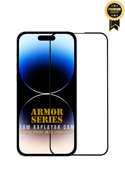 Evax (ARMOR TAM) Iphone 15 Uyumlu Hizalama Aparatlı Armor Tam Kaplayan Cam Ek...