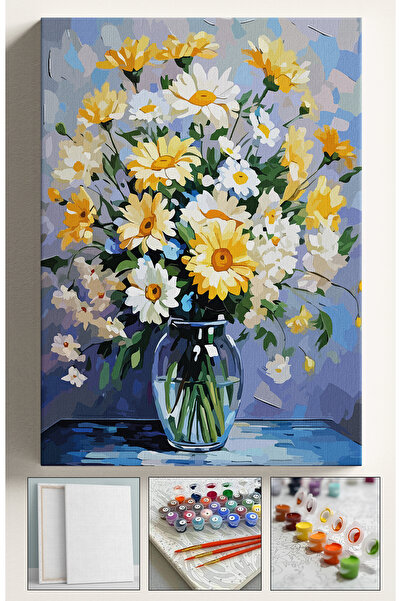 Corvo Sayılarla Boyama Seti Numaralı Tuval Fırça Boya Dahil Kasnaklı Set 40x5...