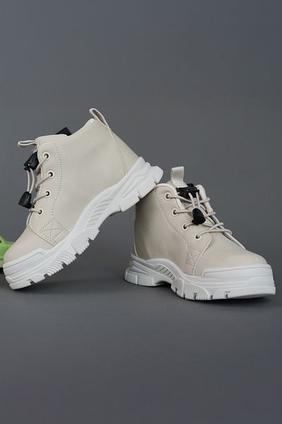 Vicco Marcus Model Light Adjustable Lacing Unisex Baby and Kids Beige Boots