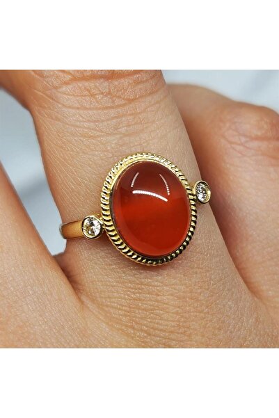 FasekGold Vintage Akik Taşlı 925 Ayar Gümüş Yüzük-Otantik Akik Taşlı Hediye 925 Ayar Gümüş Yüzük