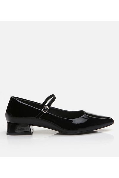 Hotiç Women's Leather Mary Jane Black Thick Heel