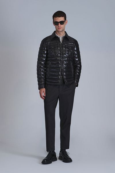 Lufian Pantaloni sport chino negri slim fit pentru bărbați - Clos