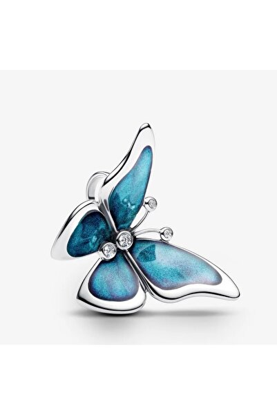 POSEİDONS JEWELLERY Poseidons Jewellery Büyük Boy Kelebek Temalı Gümüş Charm