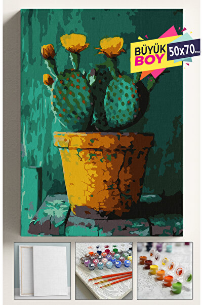 Corvo Sayılarla Boyama Seti Numaralı Tuval Fırça Boya Dahil Kasnaklı Set 50x7...