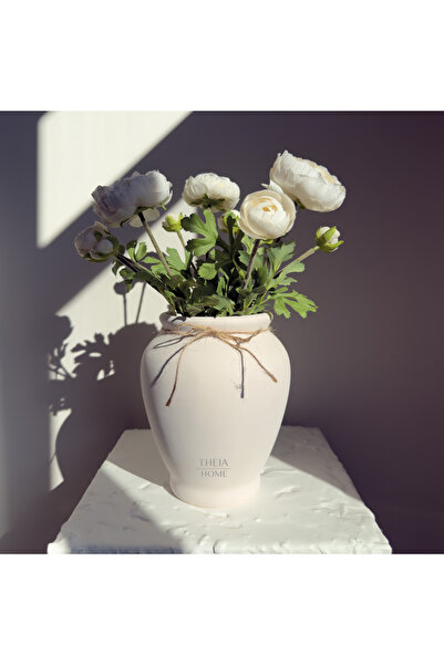THEIA HOME Seramik Rustik Vazo (Mat Dokulu)