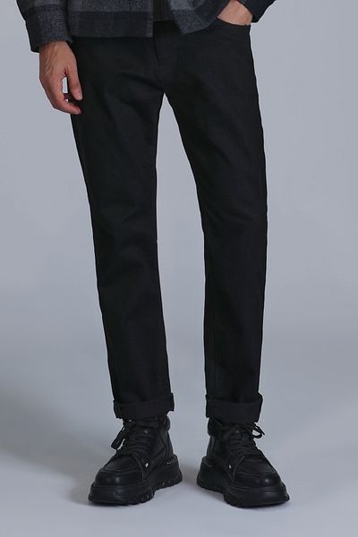 Lufian Anton Smart Jeans - Мъжки черни панталони Slim Fit