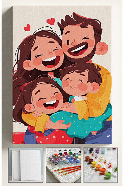 Corvo Sayılarla Boyama Tuval Seti Fırça Boya Dahil (Çıtalı) 40x50 CM - AİLE A...