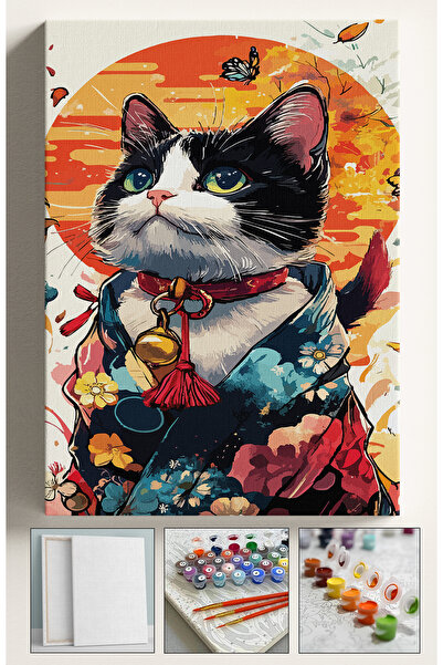 Corvo Sayılarla Boyama Tuval Seti Fırça Boya Dahil (Çıtalı) 40x50 CM - ÇINGIR...