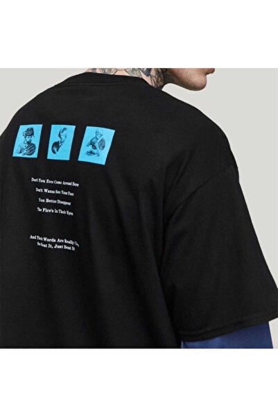 Harajuku Style Μαύρο σχέδιο στην πλάτη, Unisex, Oversize