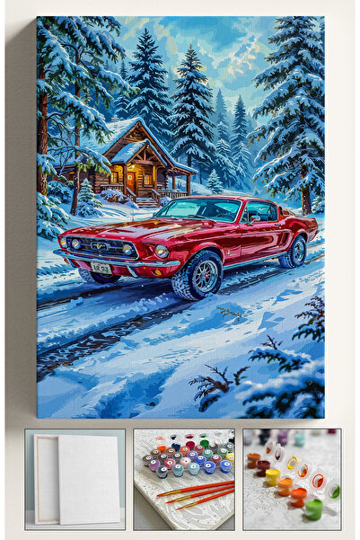 Corvo Sayılarla Boyama Çerçeveli Hobi Seti Numaralı Tuval Fırça Boya Kasnaklı...