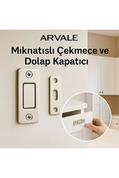 ARVALE 1 Adet Çok Amaçlı Kapı Stoperi Kapak Dolap Çekmece Mobilya Durdurucu Kapatıcı Mıknatıs