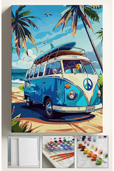 Corvo Sayılarla Boyama Çerçeveli Hobi Seti Numaralı Tuval Fırça Boya Kasnaklı...