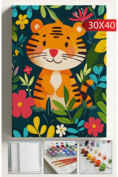 Corvo Sayılarla Boyama Çerçeveli Hobi Seti Numaralı Tuval Fırça Boya Dahil Ka...