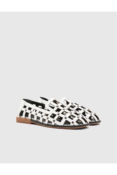 İLVİ Nadzeya Genuine Leather Women's White Sandals
