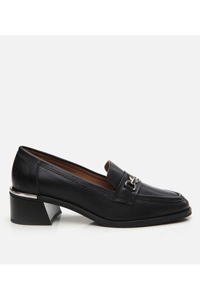Hotiç Women's Leather Black Loafer