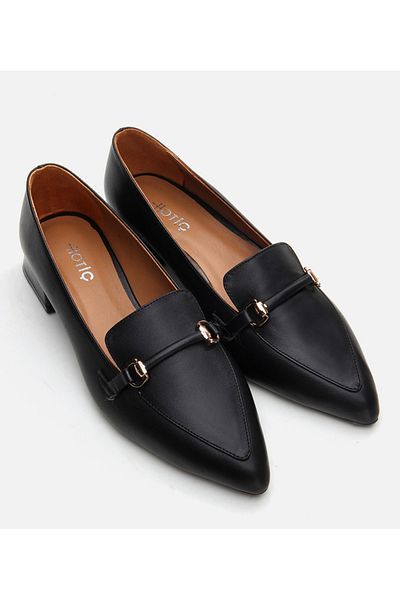 Hotiç Mocasini negru din piele de dama