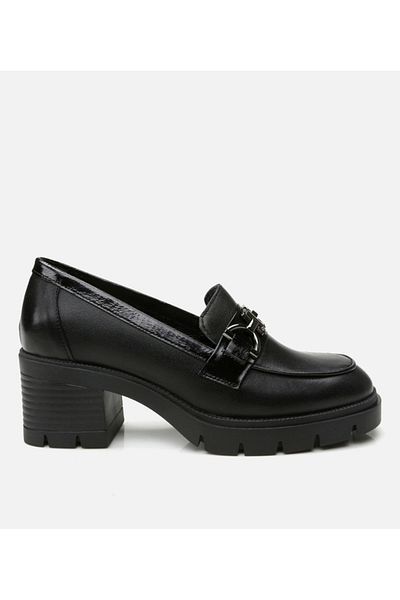 Hotiç Women's Leather Black Loafer