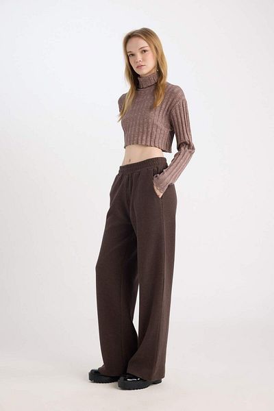 DeFacto Pantaloni de sport largi, cu picioare largi, cu buzunare, lungi, cu șireturi E0742AX24WN