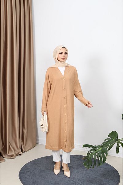 NİSUM MODA Bürümcük Long Cardigan