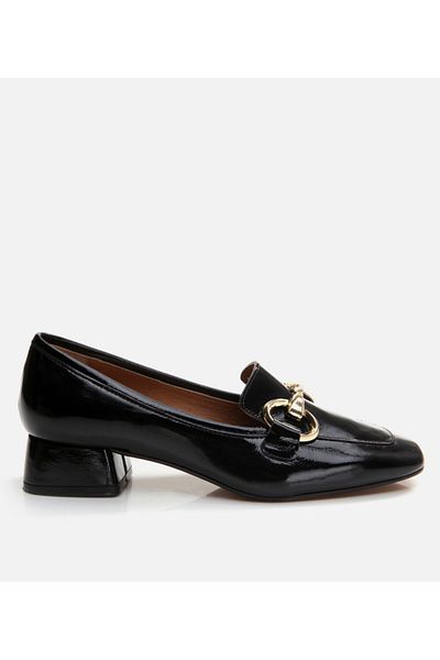 Hotiç Black Mary Jane - Pantofi de damă cu toc gros din piele naturală