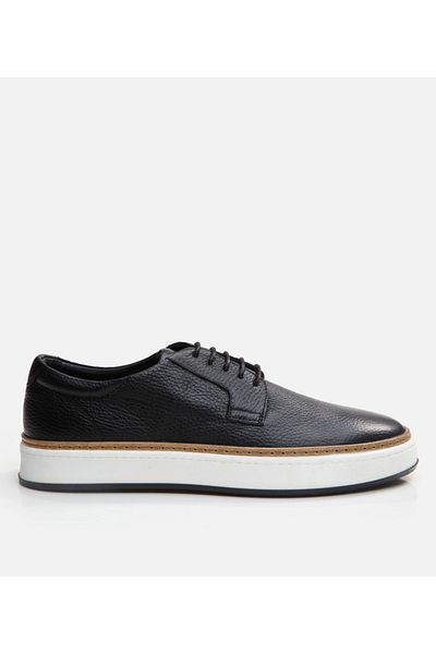 Hotiç Pantofi casual negri din piele pentru bărbați