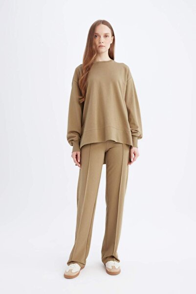 DeFacto Wide Leg Geniş Bol Paça Eşofman Altı Beli Lastikli Basic Düz D4805AX24AU