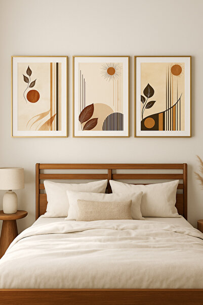 seninürünün Soliva Paspartulu – Μοντέρνος πίνακας 3 τεμαχίων με μεταλλικό κορ...