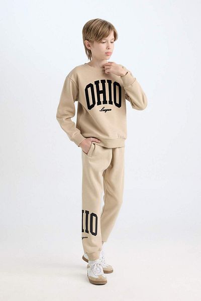 DeFacto Pantaloni de sport imprimați cu talie elastică pentru băiat D3011a824wn