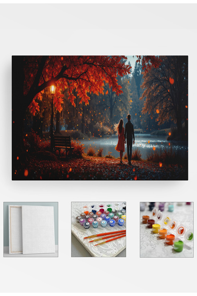 Corvo Sayılarla Boyama Çerçeveli Hobi Seti Numaralı Tuval Fırça Boya Kasnaklı...