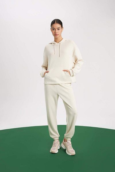 DeFacto Defactofit Premium Oversize Hooded Kangaroo Pocket Sports Sweatshirt B5206Ax24Au