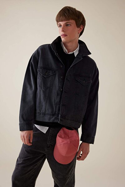 DeFacto 100% бавовна Oversize Широкий крій Поло з коміром на ґудзиках З кишенями Джинсова куртка, що піддається пранню D5035AX24AU