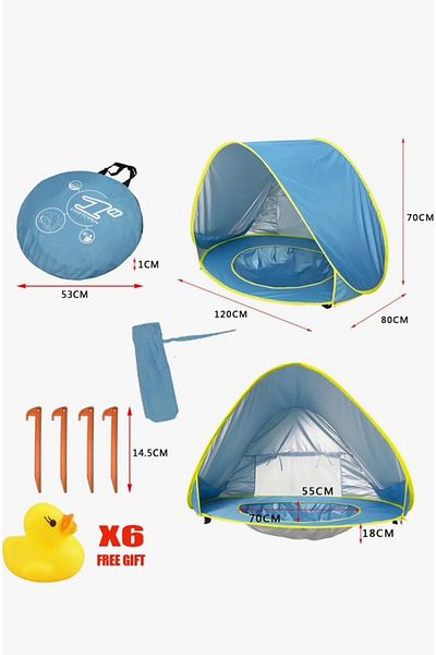 seyuse Baby Beach Tent Uv Protected Waterproof Uv Protected Sea Children's Tent (6 Ducks with Gifts)