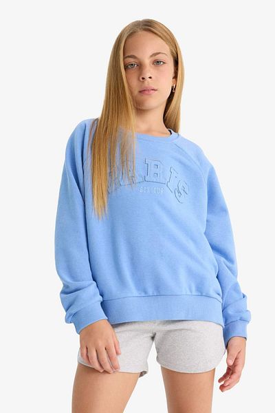 DeFacto Hanorac imprimat pentru fete, roz oversize, cu decolteu lat, D1100A824AU