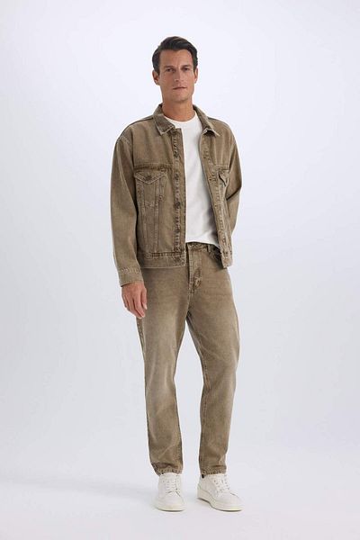 DeFacto 100 % Baumwolle, Oversize-Jeansjacke mit weitem Schnitt, Polokragen, Knopftaschen, waschbar, D5049AX24AU