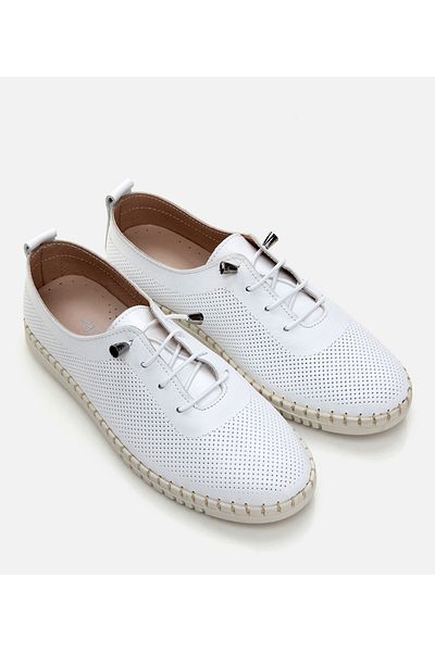 Hotiç Women's Leather White Loafer
