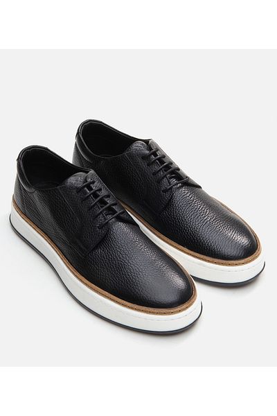 Hotiç Pantofi casual negri din piele pentru bărbați