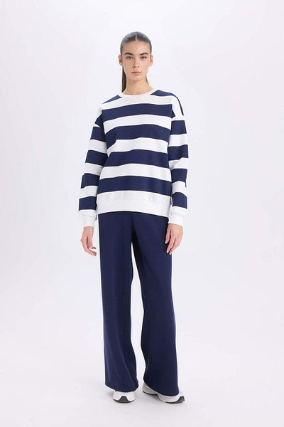 DeFacto Pantaloni de sport de iarnă Jogger Standard Fit Basic Solid Talie elastică Pantaloni largi Lungime lungă D6274AX24A