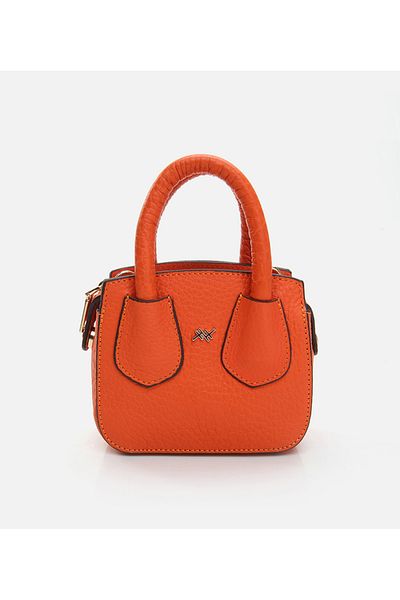Hotiç Geantă mini (crossbody) din piele portocalie pentru femei